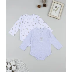 Pack 2 bodies de manga larga para niño con estampado de ositos