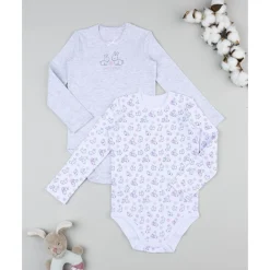 Pack 2 bodies de manga larga niña conejitos