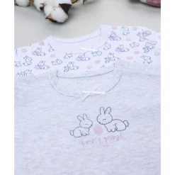 Pack 2 bodies de manga larga niña conejitos