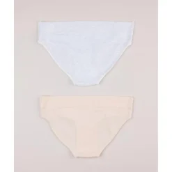 Pack 2 braguitas blanco/beige premamá