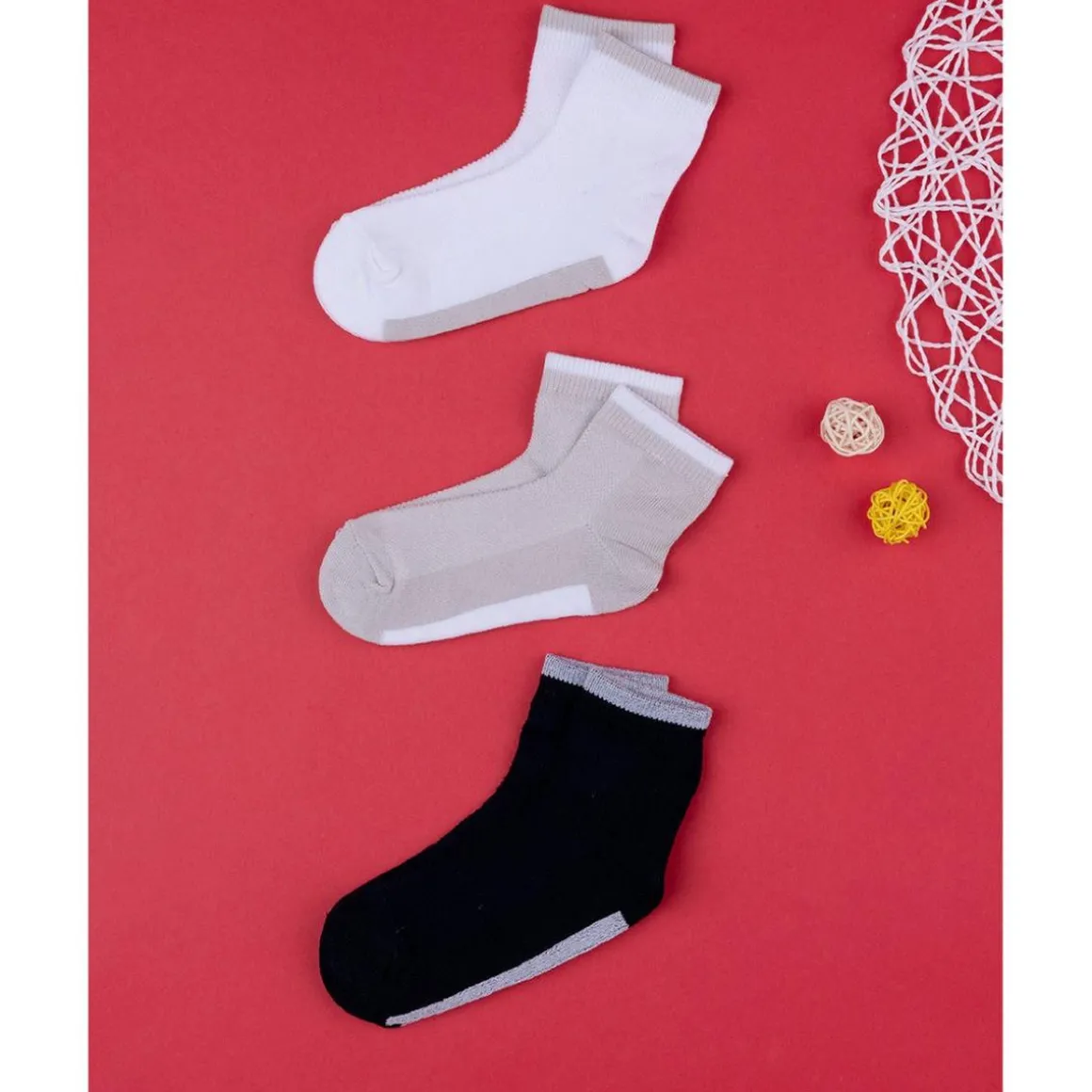 Pack 3 calcetines cortos niño color liso