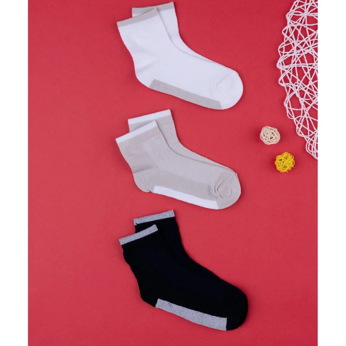 Pack 3 calcetines cortos niño color liso