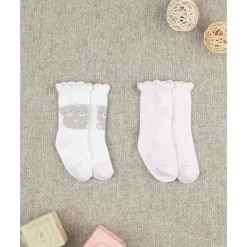 Pack 2 calcetines para niña con bordados