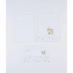 Pack 3 piezas cuna/capazo – estampado otoñal con perrito