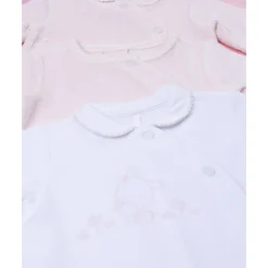 Pack 3 pijamas largos de bebé en terciopelo corredino