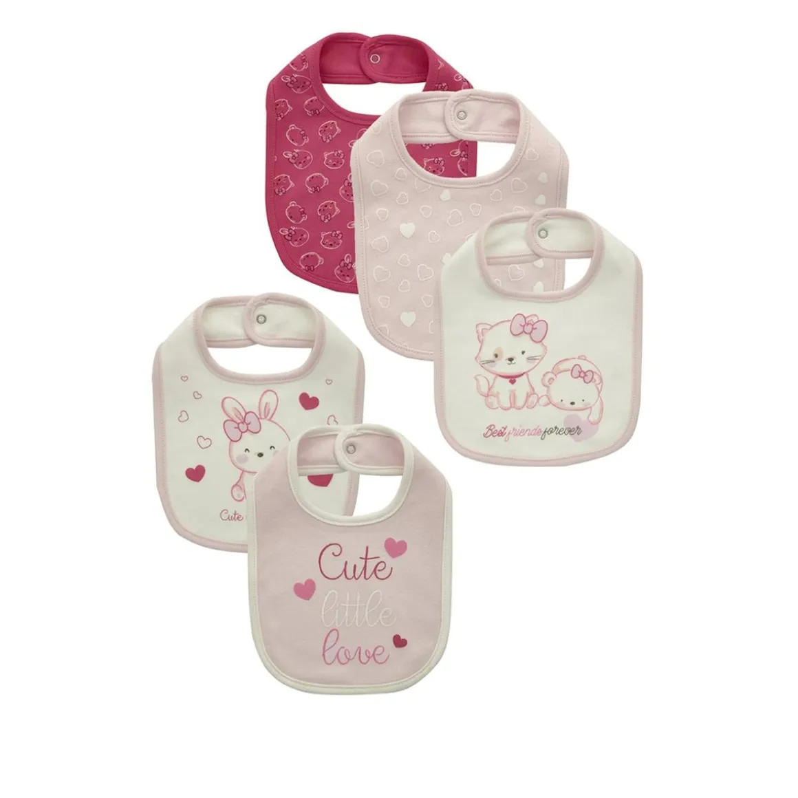 Pack de 5 baberos de interlock