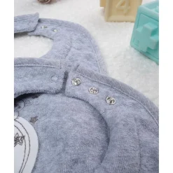 Pack de 2 baberos grises para lactancia y dentición