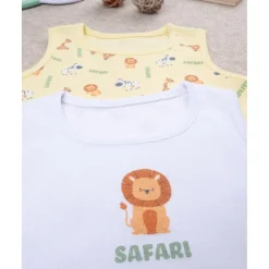 Pack de 2 bodies blanco/amarillo algodón organico