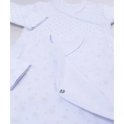 Pack de 2 bodies blancos de manga larga para niña