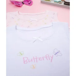 Pack de 2 Bodies de Canalé Blanco/Rosa para Niña