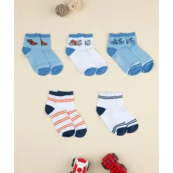 Pack de 5 calcetines altos para niño – coches