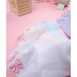 Pack de 5 calcetines multicolor con lacito rosa