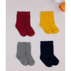 Pack de 4 pares de calcetines hasta la rodilla de color liso