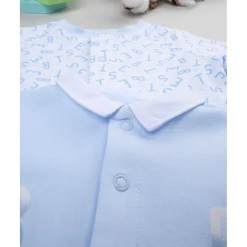 Pack de 2 pijamas azules y blancos con inscripciones