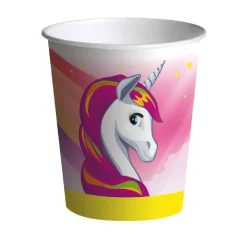 Pack de 8 vasos Unicornio de cartón