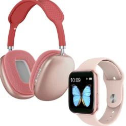 Pack Smartwatch + Auriculares Rosa