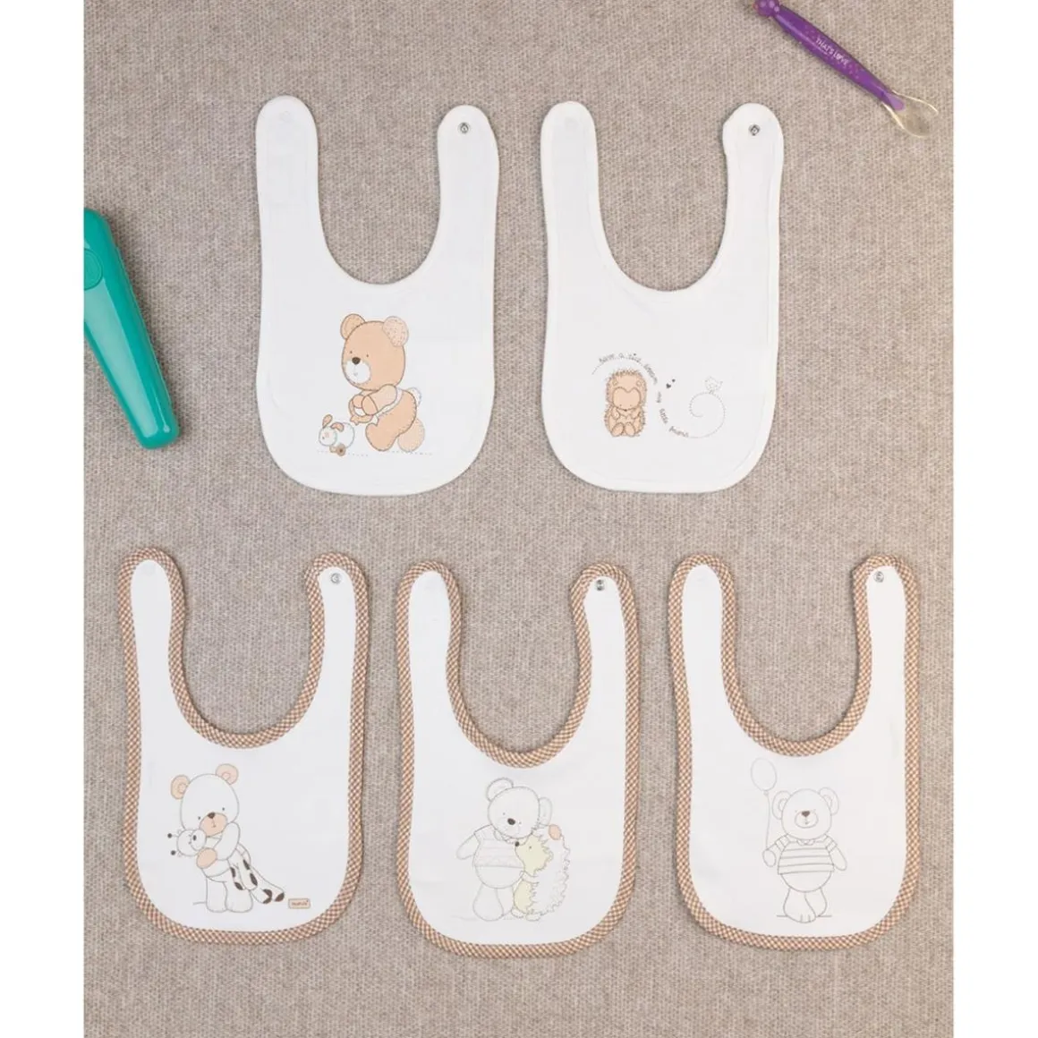 Pack x5 baberos interlock