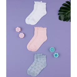 Pack x3 calcetines cortos niña en algodón