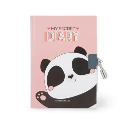 Panda - Diario secreto con candado y marcador de página, 328 páginas