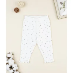 Pantalón blanco con corazones para bebé niña