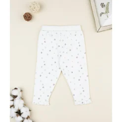 Pantalón blanco con corazones para bebé niña