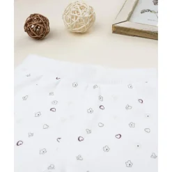 Pantalón blanco con corazones para bebé niña