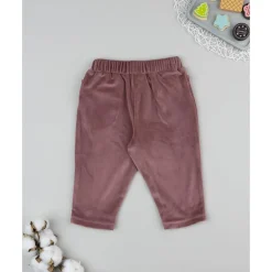 Pantalón de niña en terciopelo rosa