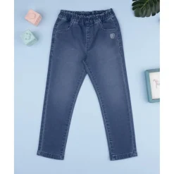 Pantalón denim niña corazones con strass