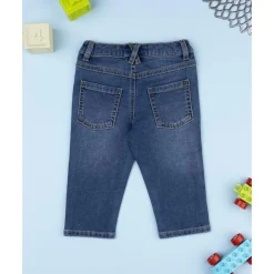 Pantalón denim niño con patch de ositos