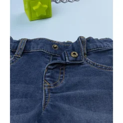 Pantalón denim niño con patch de ositos