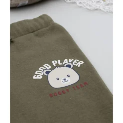 Pantalón felpado verde militar para niño