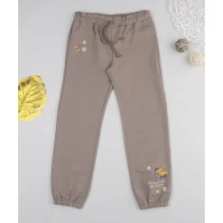 Pantalón marrón de felpa para niña con estampado de Minnie