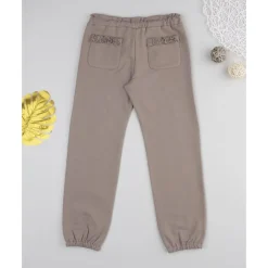 Pantalón marrón de felpa para niña con estampado de Minnie