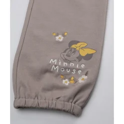 Pantalón marrón de felpa para niña con estampado de Minnie