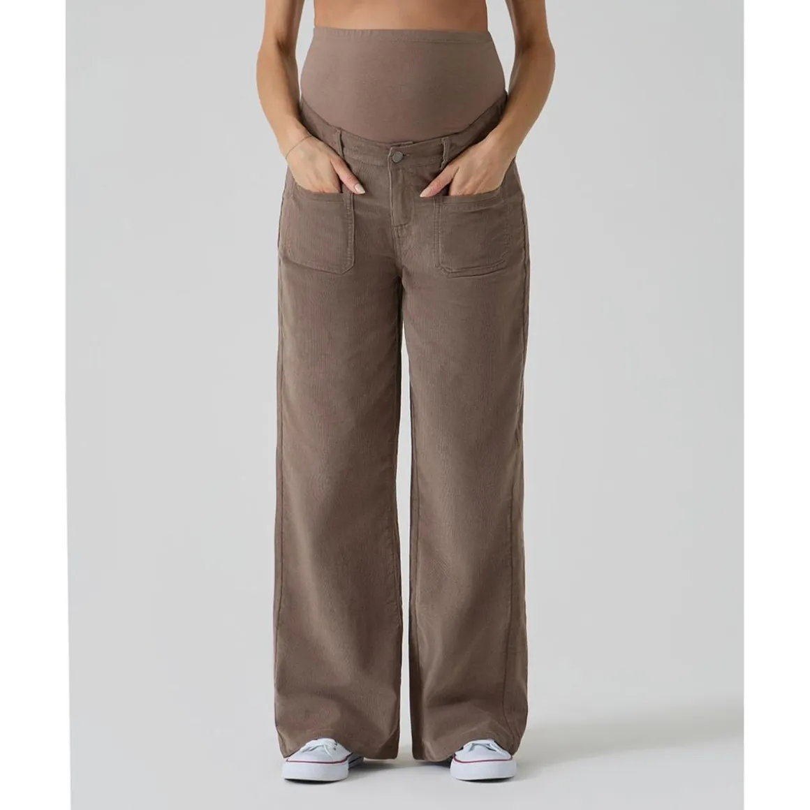 Pantalón premamá de pana marrón