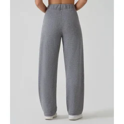 Pantalón premamá de pierna ancha gris “fake tricot”