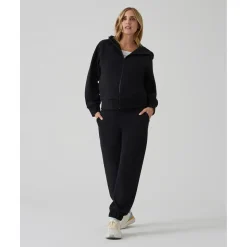 Pantalón premamá negro en felpa