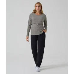 Pantalón premamá negro en felpa modal