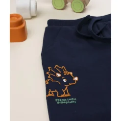 Pantalones niño azul estampado relieve