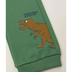 Pantalones niño verde estampado relieve