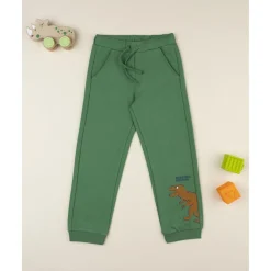 Pantalones niño verde estampado relieve