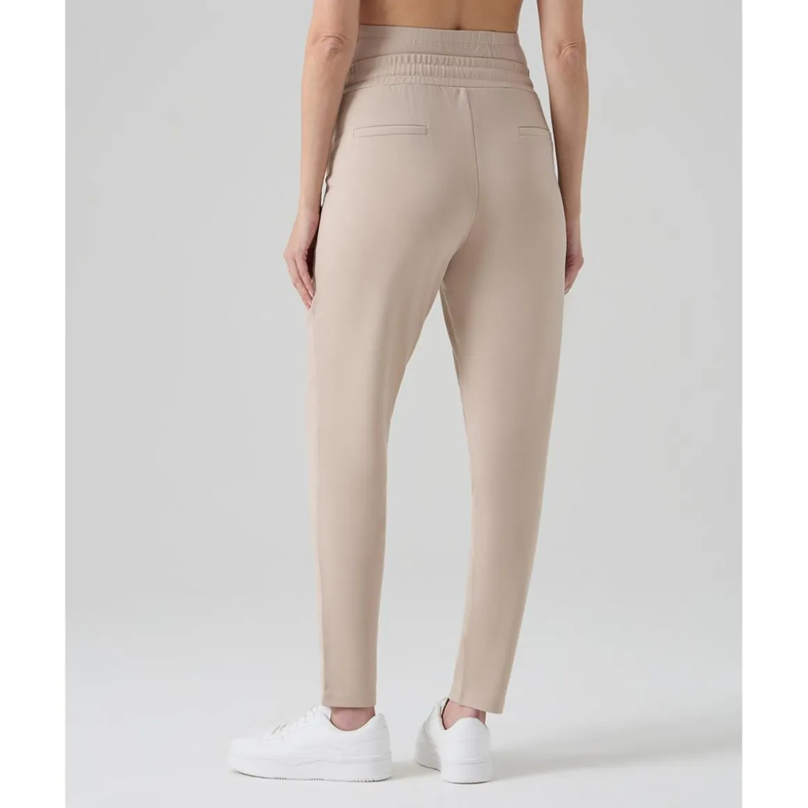 Pantalones premamá jogger beige punto milano