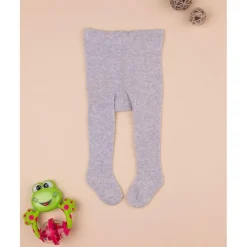 Pantimedias de algodón gris claro jaspeado