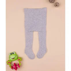 Pantimedias de algodón gris claro jaspeado