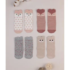 Paquete de 4 calcetines largos niña animales