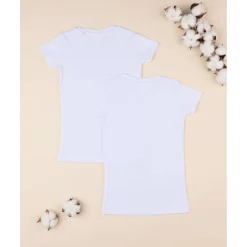 Paquete de 2 camisetas interiores de niño de media manga