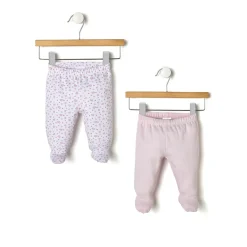 Paquete de 2 conjuntos rosa y blanco con camiseta y polainas