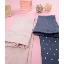 Paquete de 2 medias para niña rosa/azul de todo estampado