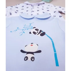 Paquete de 2 peleles en interlock blanco y azul