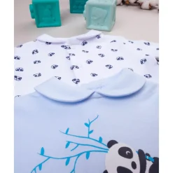 Paquete de 2 peleles en interlock blanco y azul